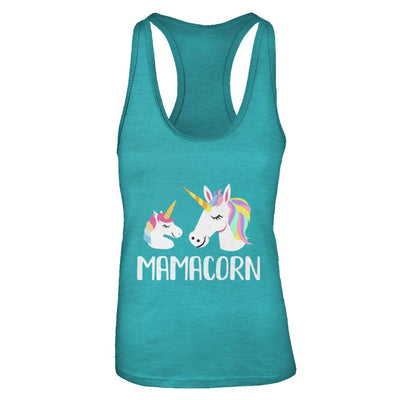 Mamacorn Unicorn Mom And Baby Mothers Day-T-Shirt & Tank Top-Women's Ideal Racerback Tank-Tahiti Blue