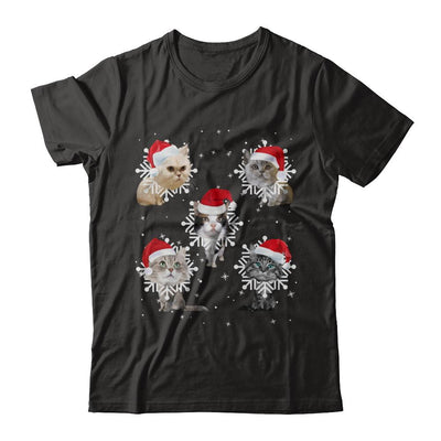Cute Cat's Christmas Snowflakes Cat Claus-T-Shirt & Sweatshirt-Premium T-Shirt-Black