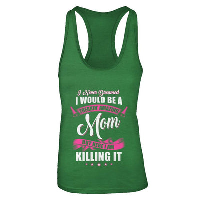 Funny Freakin Amazing Mom Wife Mothers Day Gift-T-Shirt & Tank Top-Women's Ideal Racerback Tank-Kelly Green