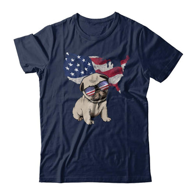 Funny Patriot Pug Dog 4Th Of July American Flag-T-Shirt & Hoodie-Classic T-Shirt-Navy
