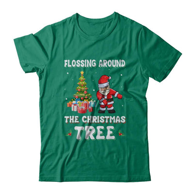 Santa Claus Flossing Around The Christmas Tree-T-Shirt & Hoodie-Classic T-Shirt-Kelly Green
