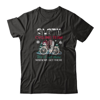 Sloth Cycling Team Lazy Sloth Sleeping On Bicycle Winter Snow-T-Shirt & Tank Top-Premium T-Shirt-Black