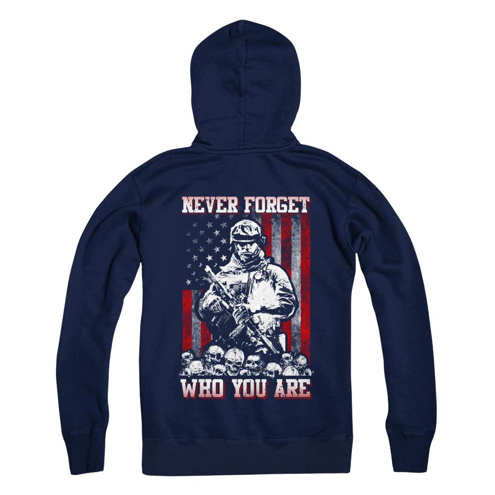 Veteran Soldier Never Forget Who You Are-T-Shirt & Hoodie-Pullover Hoodie-Navy