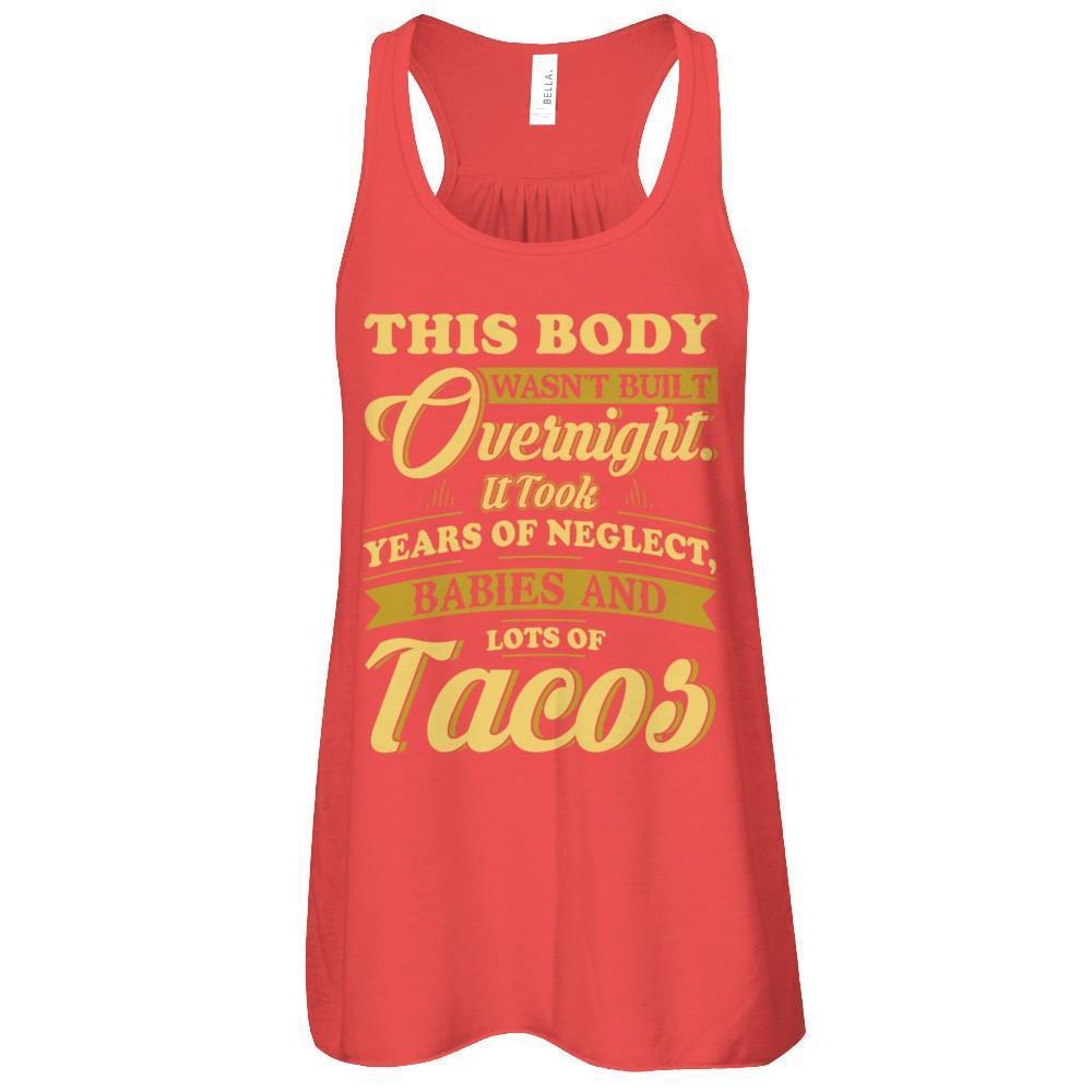 This Body Wasn't Built Overnight-T-Shirt & Tank Top-Women's Flowy Racerback Tank-Red
