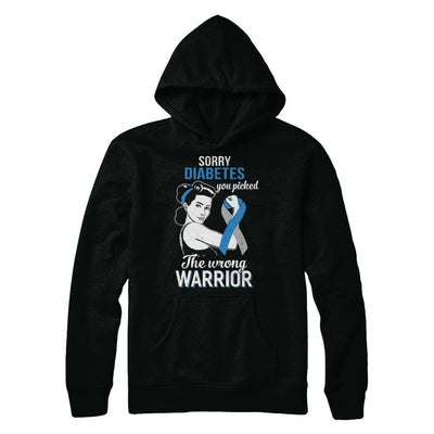 Sorry Diabetes You Picked The Wrong Warrior Diabetes-T-Shirt & Hoodie-Pullover Hoodie-Black