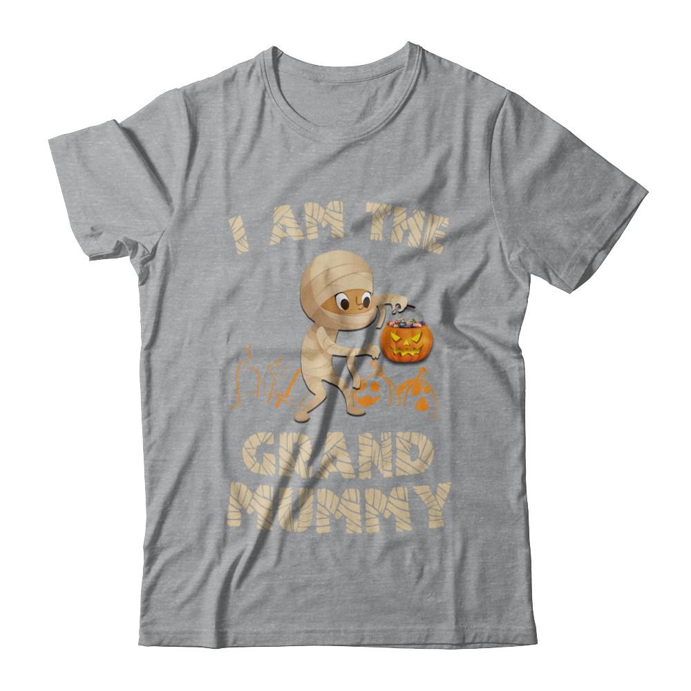 Halloween Costume I Am The The Grand Mummy Grandma-T-Shirt & Hoodie-Classic T-Shirt-Sport Grey