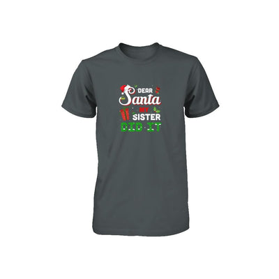 Dear Santa My Sister Did It Christmas Brother Youth-T-Shirt & Sweatshirt-Toddler T-Shirt-Charcoal