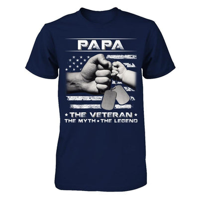 Papa The Veteran The Myth The Legend-T-Shirt & Hoodie-Classic T-Shirt-Navy