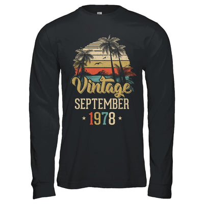 Retro Classic Vintage September 1978 43th Birthday Gift-T-Shirt & Hoodie-Long Sleeve T-Shirt-Black