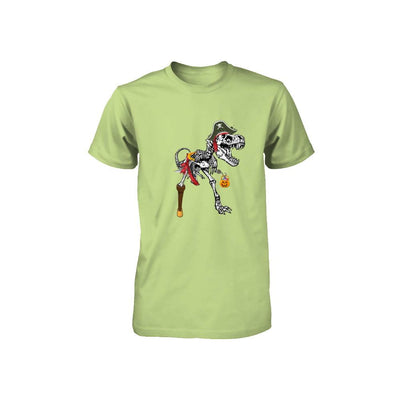 Dinosaurs T-Rex Skeleton Pirate Halloween Saurus For Kids Youth-Youth Shirt-Toddler T-Shirt-Key Lime