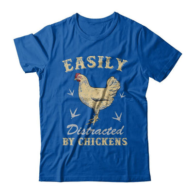 Easily Distracted By Chickens Farmers-T-Shirt & Hoodie-Premium T-Shirt-Royal