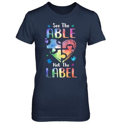 See The Able Not The Label Cute Autism Awareness-T-Shirt & Hoodie-Women's T-Shirt-Navy