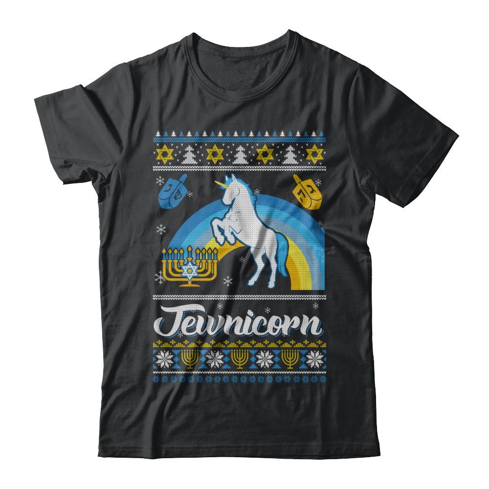 Funny Ugly Hanukkah Sweater Unicorn Jewnicorn