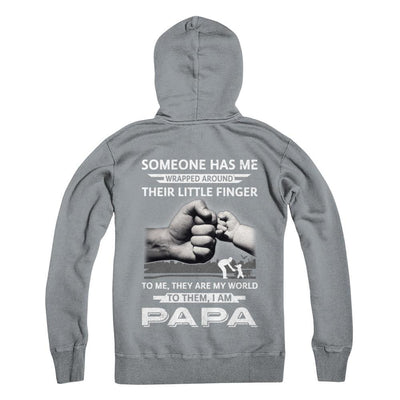 Someone Has Me Wrapped Around Their Little Finger Papa-T-Shirt & Hoodie-Pullover Hoodie-Light Steel