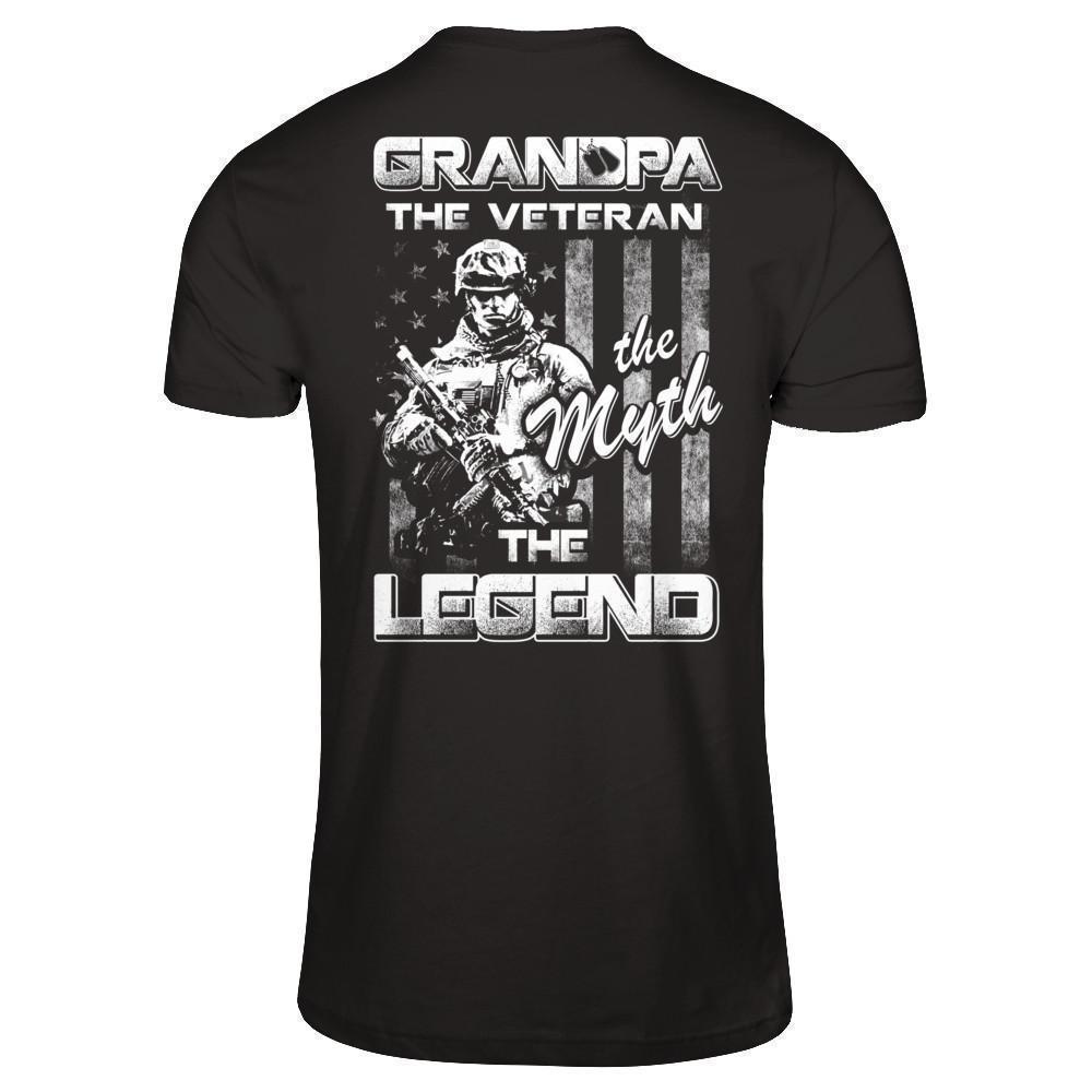 Grandpa The Veteran The Myth The Legend-T-Shirt & Hoodie-Classic T-Shirt-Black