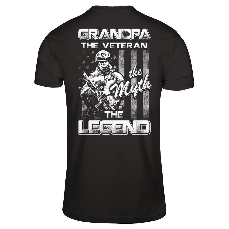 Grandpa The Veteran The Myth The Legend-T-Shirt & Hoodie-Classic T-Shirt-Black