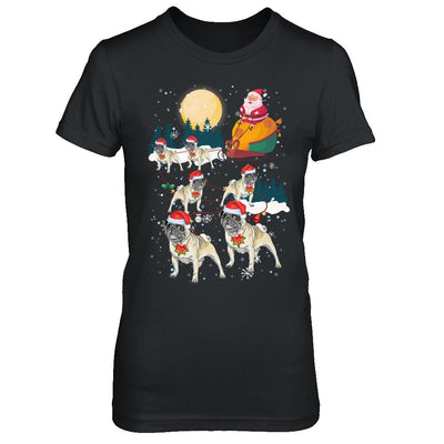 Dog Reindeer Pug Christmas Gift-T-Shirt & Sweatshirt-Women's T-Shirt-Black