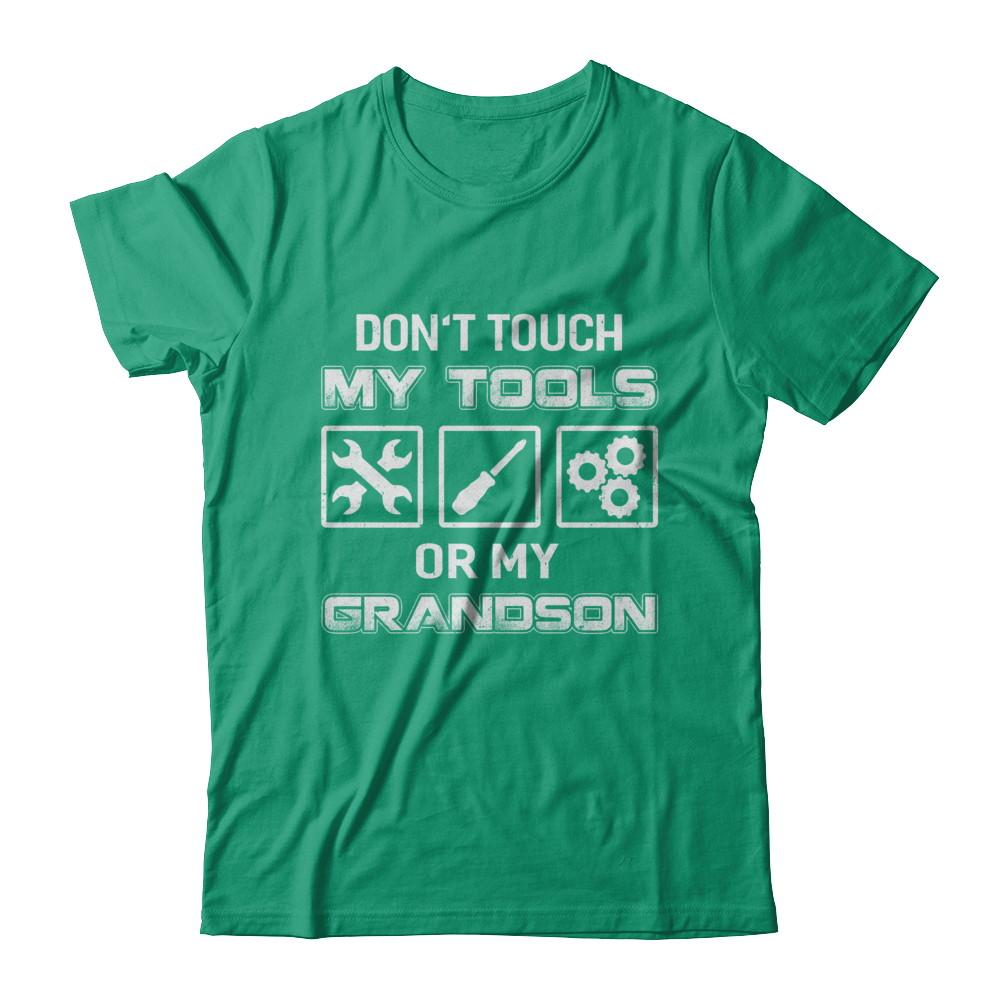 Don't Touch My Tools Or My Grandson Funny Mechanic-T-Shirt & Hoodie-Classic T-Shirt-Kelly Green