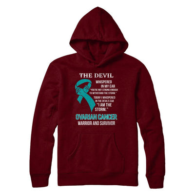 I Am The Storm Support Ovarian Cancer Warrior Survivor-T-Shirt & Hoodie-Pullover Hoodie-Maroon