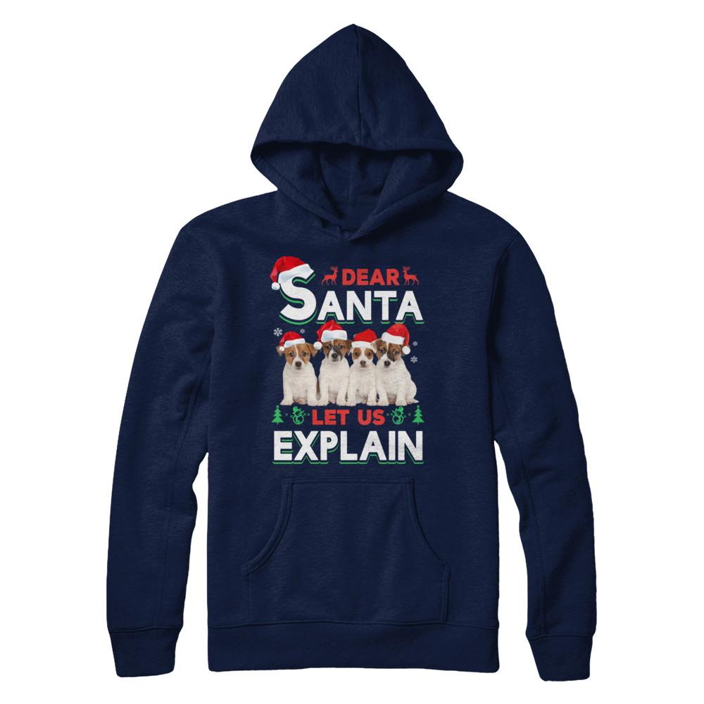 Dear Santa Funny Beagle Puppies Christmas Gift-T-Shirt & Hoodie-Pullover Hoodie-Navy