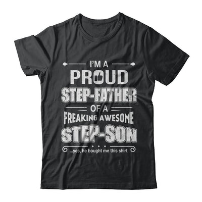 I'm A Proud Step-Father Of Awesome Step-Son Fathers Day-T-Shirt & Hoodie-Classic T-Shirt-Black