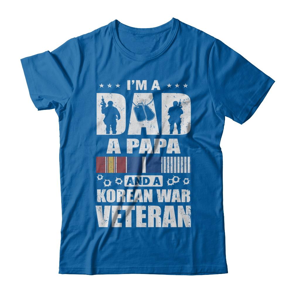 Dad A Papa And A Korean War Veteran Fathers Day-T-Shirt & Hoodie-Classic T-Shirt-Royal