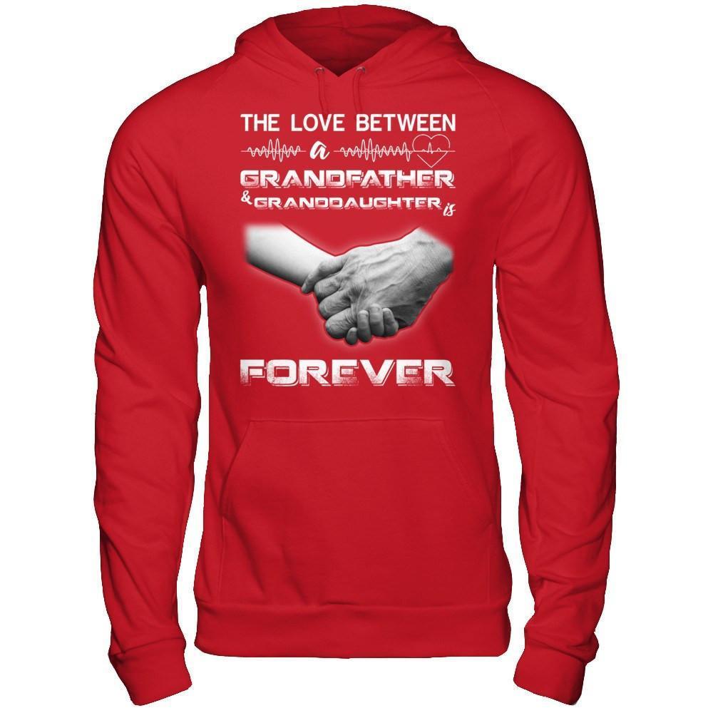 The Love Between A Grandfather And Granddaughter Is Forever-T-Shirt & Hoodie-Pullover Hoodie-Red