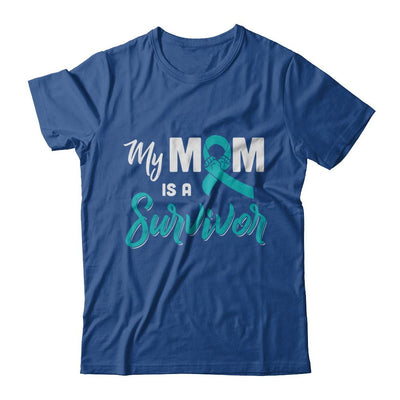My Mom Is A Survivor Ovarian Son Daughter Support-T-Shirt & Hoodie-Classic T-Shirt-Royal