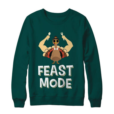 Feast Mode Food Funny Turkey Thanksgiving Day-T-Shirt & Sweatshirt-Crewneck Sweatshirt-Deep Forest