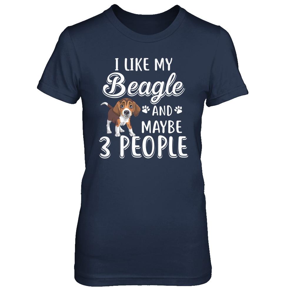 I Like My Beagle And Maybe 3 People-T-Shirt & Hoodie-Women's T-Shirt-Navy