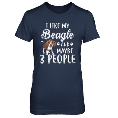 I Like My Beagle And Maybe 3 People-T-Shirt & Hoodie-Women's T-Shirt-Navy