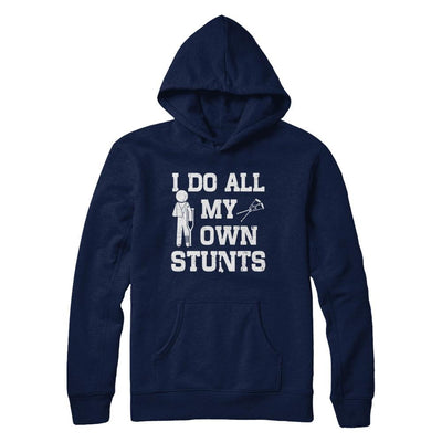 Broken Leg I Do All My Own Stunts Get Well Soon-T-Shirt & Hoodie-Pullover Hoodie-Navy