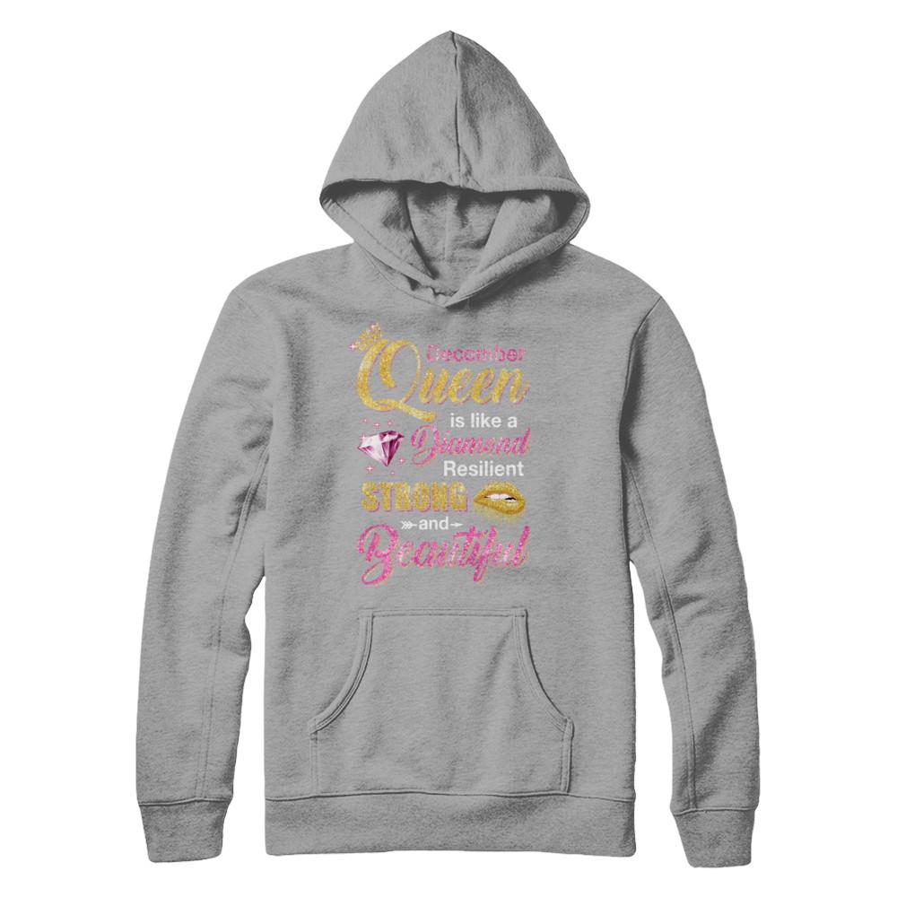 December Girls Queen Is Diamond Strong Beautiful-T-Shirt & Hoodie-Pullover Hoodie-Light Steel