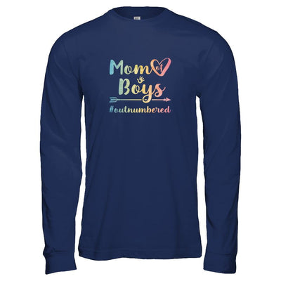 Mom Of Boys Outnumbered-T-Shirt & Tank Top-Long Sleeve T-Shirt-Navy