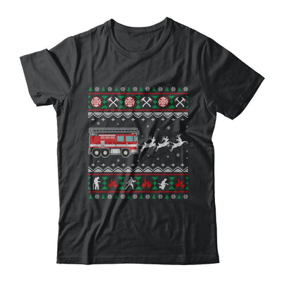 Merry Christmas Firefighter Fireman Ugly Sweater Gift-T-Shirt & Sweatshirt-Classic T-Shirt-Black