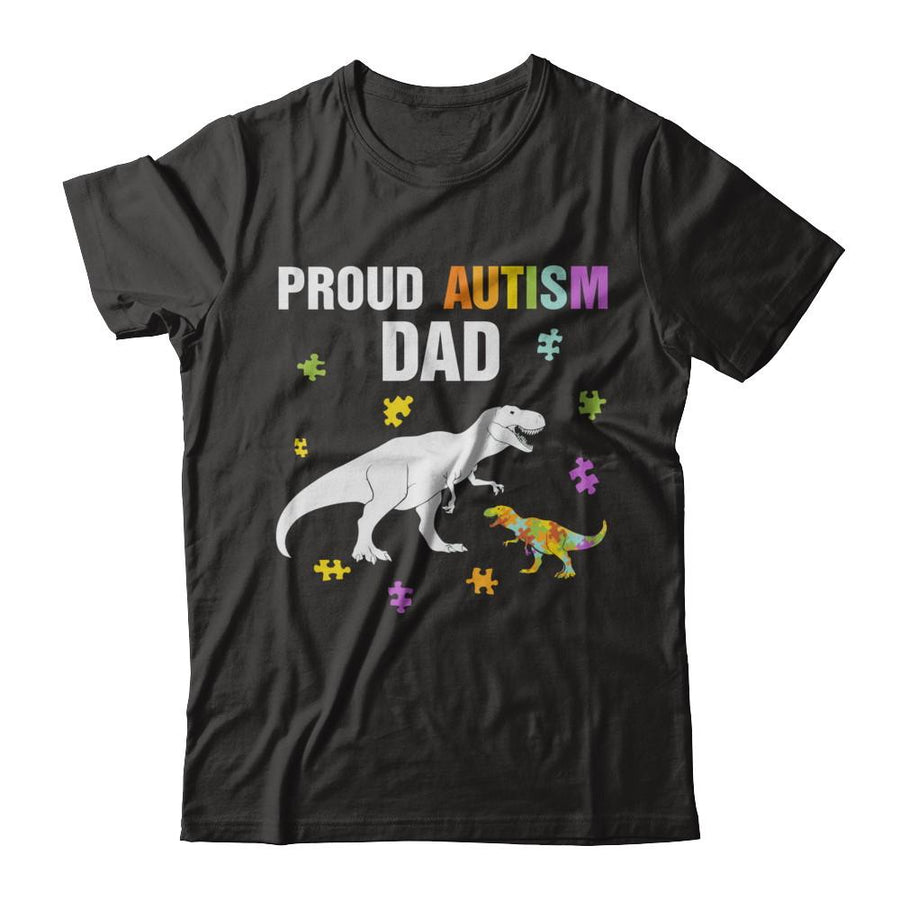 Proud Autism Dad T-Rex Dinosaur Autism Awareness-T-Shirt & Hoodie-