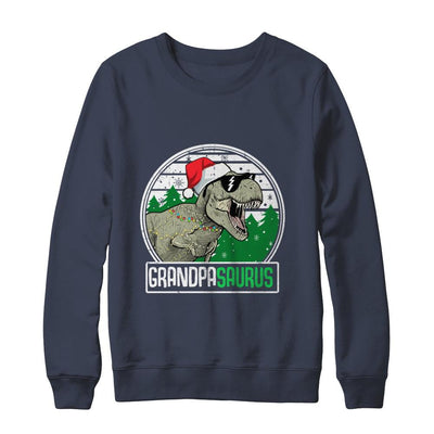 Grandpasaurus Grandpa Dinosaur T-Rex Family Christmas-T-Shirt & Sweatshirt-Crewneck Sweatshirt-Navy