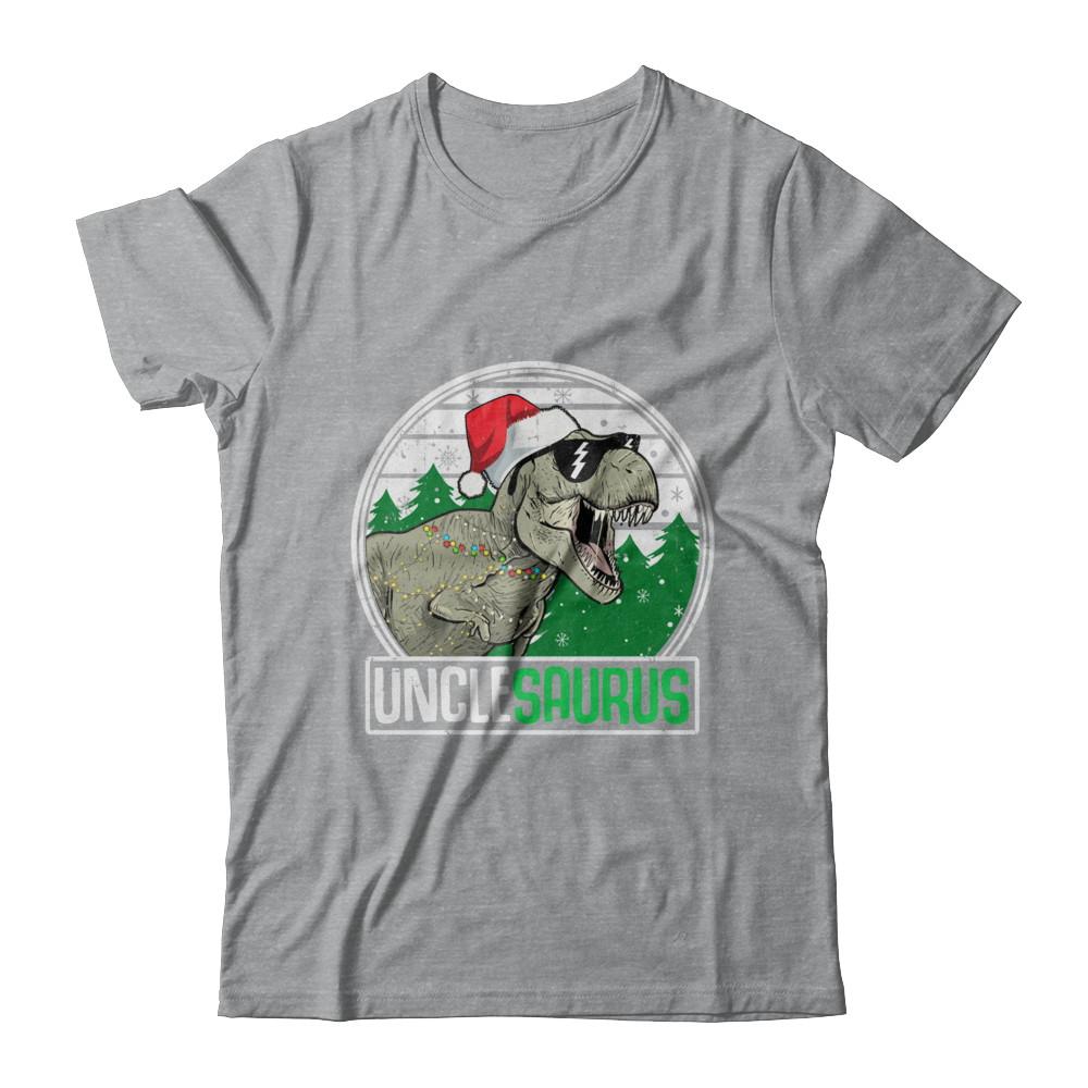 Unclesaurus Uncle Dinosaur T-Rex Family Christmas-T-Shirt & Sweatshirt-Classic T-Shirt-Sport Grey