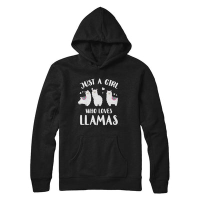 Just A Girl Who Loves Llamas-T-Shirt & Hoodie-Pullover Hoodie-Black