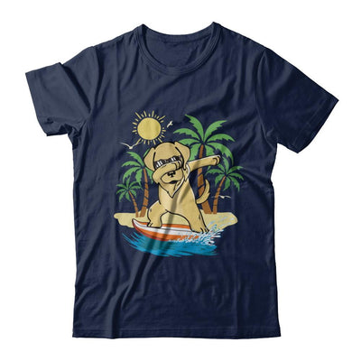 Summer Vacation Dabbing Golden Retriever Surfing Surfboard Gift-T-Shirt & Hoodie-Classic T-Shirt-Navy