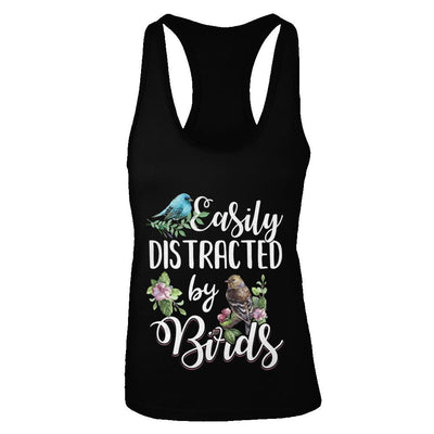 Easily Distracted By Birds-T-Shirt & Tank Top-Women's Ideal Racerback Tank-Black