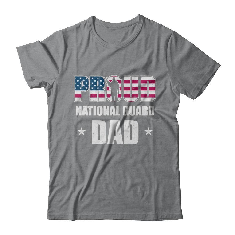 Proud National Guard Dad Veteran Fathers Day-T-Shirt & Hoodie-Classic T-Shirt-Sport Grey