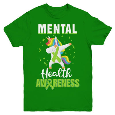 Inspirational Mental Health Awareness Unicorn Support Youth-Youth Shirt-Youth T-Shirt-Irish Green