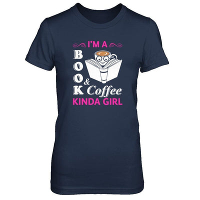 I'm A Book And Coffee Kinda Girl-T-Shirt & Tank Top-Women's T-Shirt-Navy
