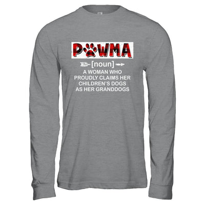 Pawma Buffalo Plaid Mom Proudly Claims Her Children's Dogs-T-Shirt & Hoodie-Long Sleeve T-Shirt-Sport Grey