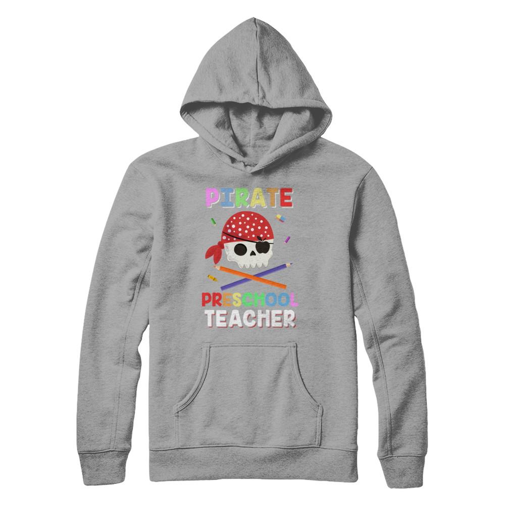 Pirate Preschool Teacher Costume Halloween-T-Shirt & Hoodie-Pullover Hoodie-Light Steel