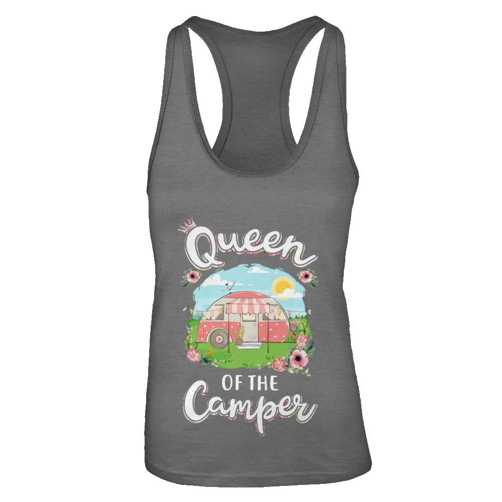 Queen Of The Camper Camping For Women Gift-T-Shirt & Tank Top-Women's Ideal Racerback Tank-Dark Grey