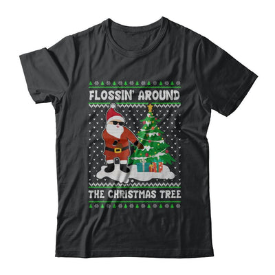 Flossin' Around The Christmas Tree Flossing Ugly Sweater-T-Shirt & Sweatshirt-Classic T-Shirt-Black