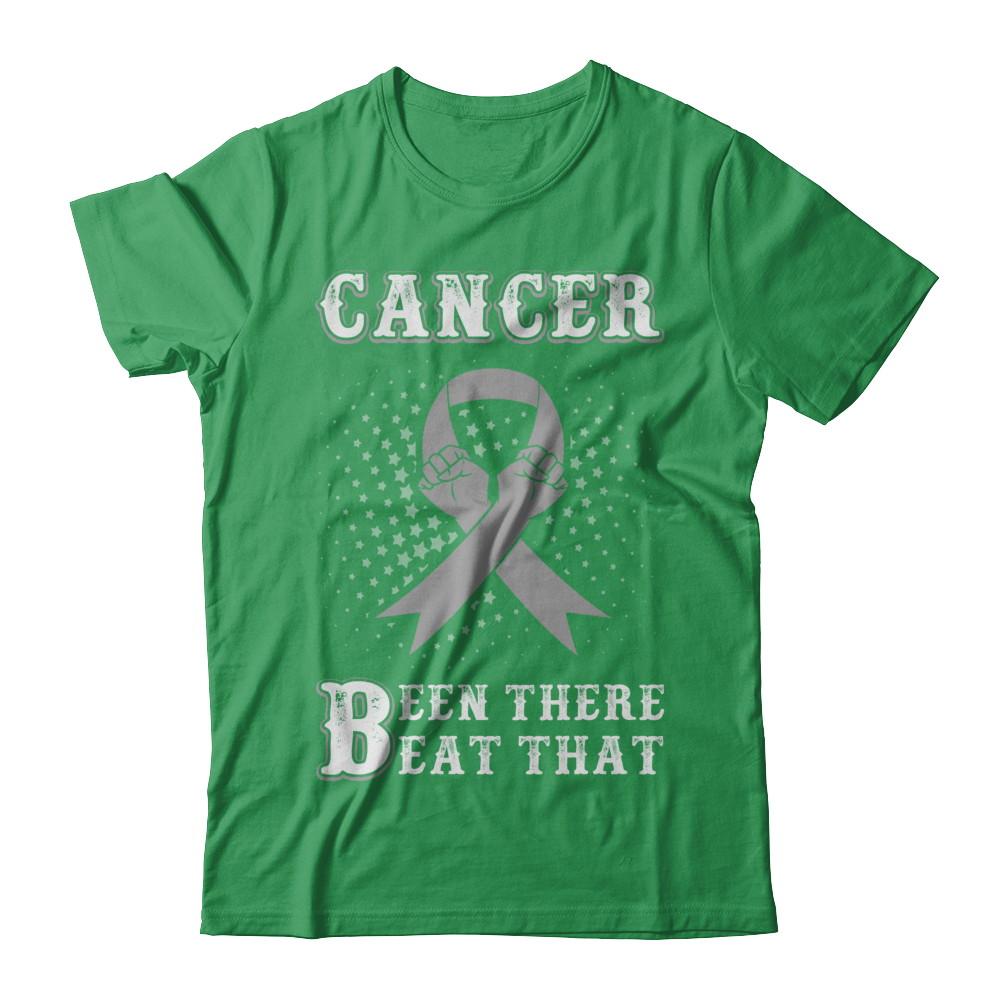 Brain Cancer Been There Beat That Grey Gray Awareness Ribbon-T-Shirt & Hoodie-Premium T-Shirt-Kelly Green