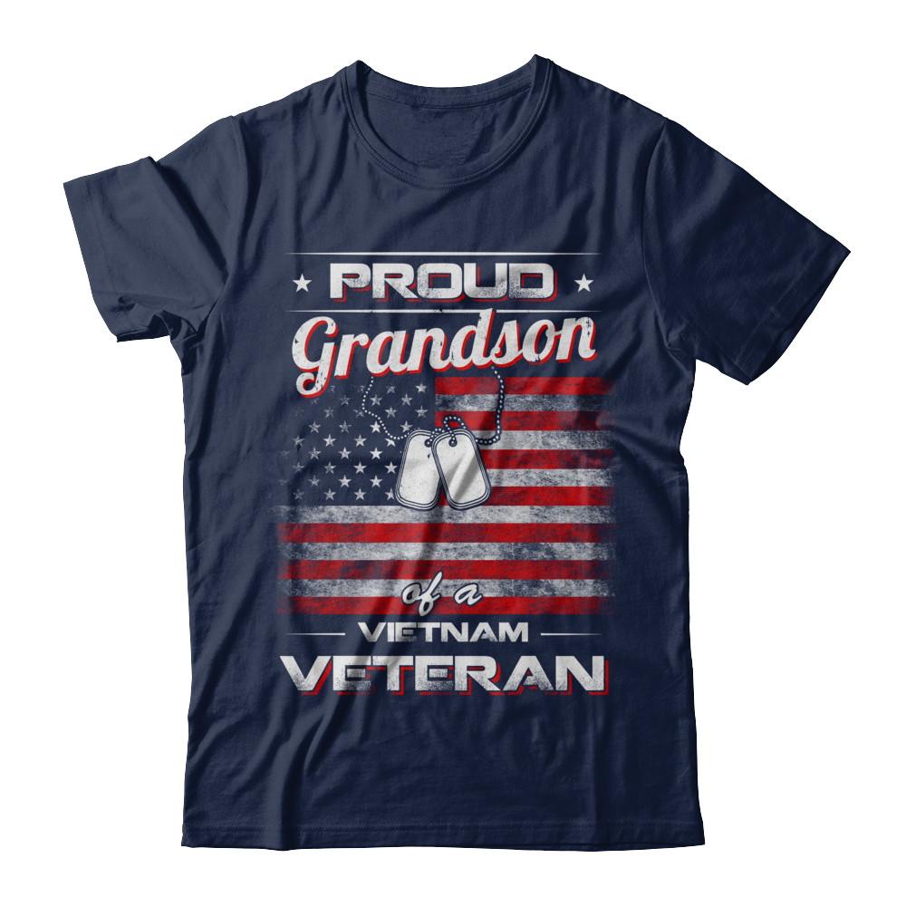 Proud Grandson Of A Viet Nam Veteran-T-Shirt & Hoodie-Classic T-Shirt-Navy